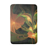 ファンタジー植物抽象芸術緑赤褐色フラクタル バスマット (正面縦)
