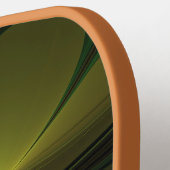 ファンタジー植物抽象芸術緑赤褐色フラクタル ピックルボールラケット (左詳細)