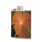 ファンタジー植物抽象芸術緑赤褐色フラクタル フラスク (左)