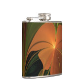 ファンタジー植物抽象芸術緑赤褐色フラクタル フラスク (右)