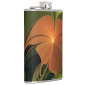 ファンタジー植物抽象芸術緑赤褐色フラクタル フラスク (右)