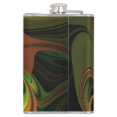 ファンタジー植物抽象芸術緑赤褐色フラクタル フラスク (裏面)