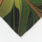 ファンタジー植物抽象芸術緑赤褐色フラクタル フリースブランケット (角)