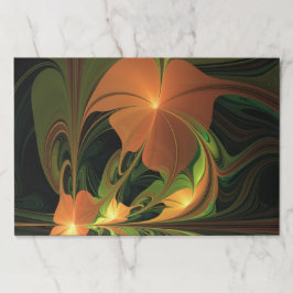 ファンタジー植物抽象芸術緑赤褐色フラクタル ペーパーパッド