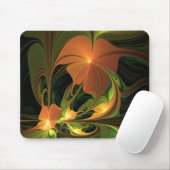 ファンタジー植物抽象芸術緑赤褐色フラクタル マウスパッド (マウス)