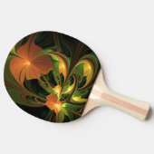 ファンタジー植物抽象芸術緑赤褐色フラクタル 卓球ラケット (横)
