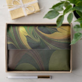 ファンタジー植物抽象芸術緑赤褐色フラクタル 薄葉紙 (ギフト)