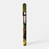 ファンタジー植物抽象芸術緑赤褐色フラクタル iPhone 16ケース (左側面)