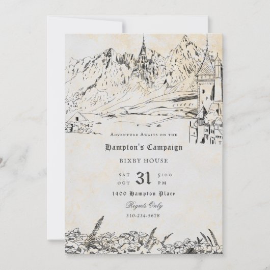 ファンタジー横向けロー遊ルのゲームキャンペーン 招待状 (正面)