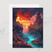 ファンタジー横向カラフルき超はがき ポストカード (正面/裏面)