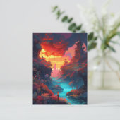 ファンタジー横向カラフルき超はがき ポストカード (スタンド正面)