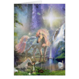 ファンタジー母ユニコーンとベビーの妖精の庭