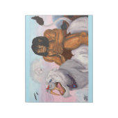 ファンタジー水カラーイラストレーションビーストライディングタイガー ノートパッド (回転)