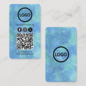 ファンタジー水色ライトブルーカスタムのカードモダン 名刺 (正面/裏面)