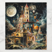 ファンタジー水色 ワインラベル (シングルラベル)