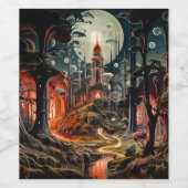 ファンタジー水色 ワインラベル (シングルラベル)