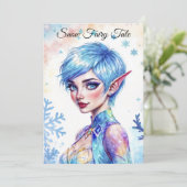 ファンタジー氷のエルフ冬の魔法の雪の結晶アート 招待状 (スタンド正面)