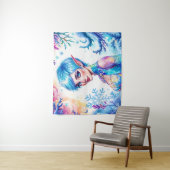 ファンタジー氷小妖精や小人冬魔法スノーフレークアート タペストリー (インサイチュ)