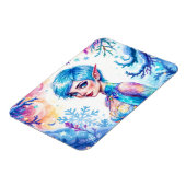 ファンタジー氷小妖精や小人冬魔法スノーフレークアート マグネット (左側)