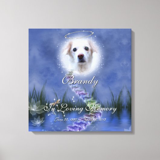 ファンタジー池ペットの写真を追加メモリアル キャンバスプリント (正面)