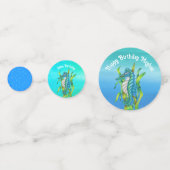 ファンタジー海のドラゴンシェードのブルーワカメの泡 コンフェッティ (正面)