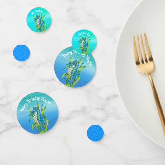 ファンタジー海のドラゴンシェードのブルーワカメの泡 コンフェッティ (グループ)