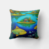 ファンタジー湖フィッシュアート クッション (裏面)