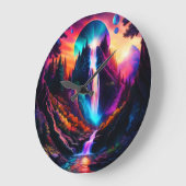 ファンタジー滝 ラージ壁時計 (傾斜)