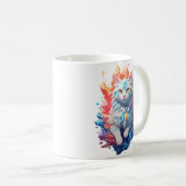 ファンタジー火とアイスキャット コーヒーマグカップ (正面右)