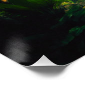 ファンタジー熱帯パラダイスランドスケープと滝 ポスター (コーナー)