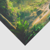 ファンタジー熱帯パラダイスランドスケープと滝 薄葉紙 (詳細)