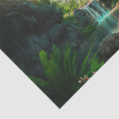 ファンタジー熱帯パラダイスランドスケープと滝 薄葉紙 (詳細)