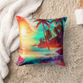 ファンタジー熱帯島 クッション (ブランケット)