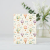 ファンタジー熱気球パターン水カラーデザイン ポストカード (スタンド正面)