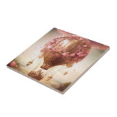 ファンタジー熱気球ピンク金ゴールド タイル (側面)