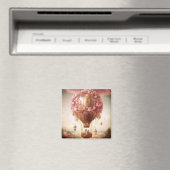 ファンタジー熱気球ピンク金ゴールド マグネット (インサイチュ (食洗機))