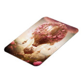 ファンタジー熱気球ピンク金ゴールド マグネット (左側)