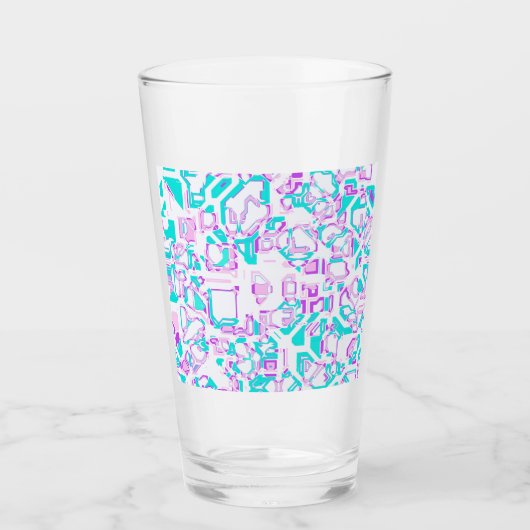 ファンタジー熱狂するマップ白と水色 タンブラーグラス (正面)