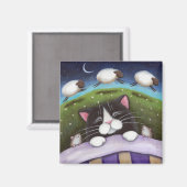 ファンタジー猫とマウスアートマグネット マグネット (正面/裏面)