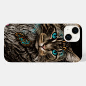 ファンタジー猫と花と蝶のAIアート Case-Mate iPhoneケース (裏面 (横))