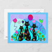 「ファンタジー猫の夏」 ポストカード (正面/裏面)