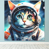 ファンタジー猫宇宙飛行士 キャンバスプリント (インサイチュ (ウッドフロア))
