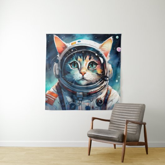 ファンタジー猫宇宙飛行士 タペストリー (インサイチュ)