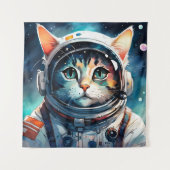 ファンタジー猫宇宙飛行士 タペストリー (正面)