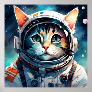ファンタジー猫宇宙飛行士 ポスター