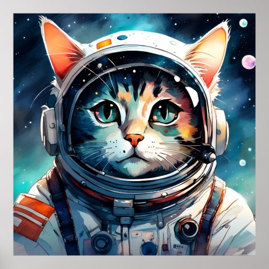 ファンタジー猫宇宙飛行士 ポスター (正面)