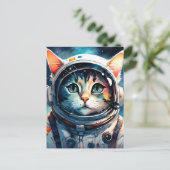 ファンタジー猫宇宙飛行士 ポストカード (スタンド正面)