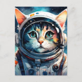 ファンタジー猫宇宙飛行士 ポストカード (正面)