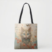 ファンタジー猫花 トートバッグ (正面)