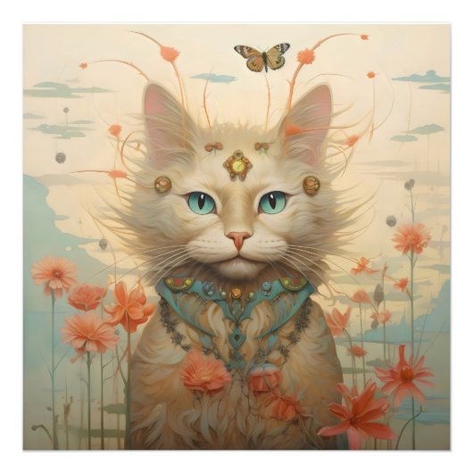 ファンタジー猫花 フォトプリント            (正面)